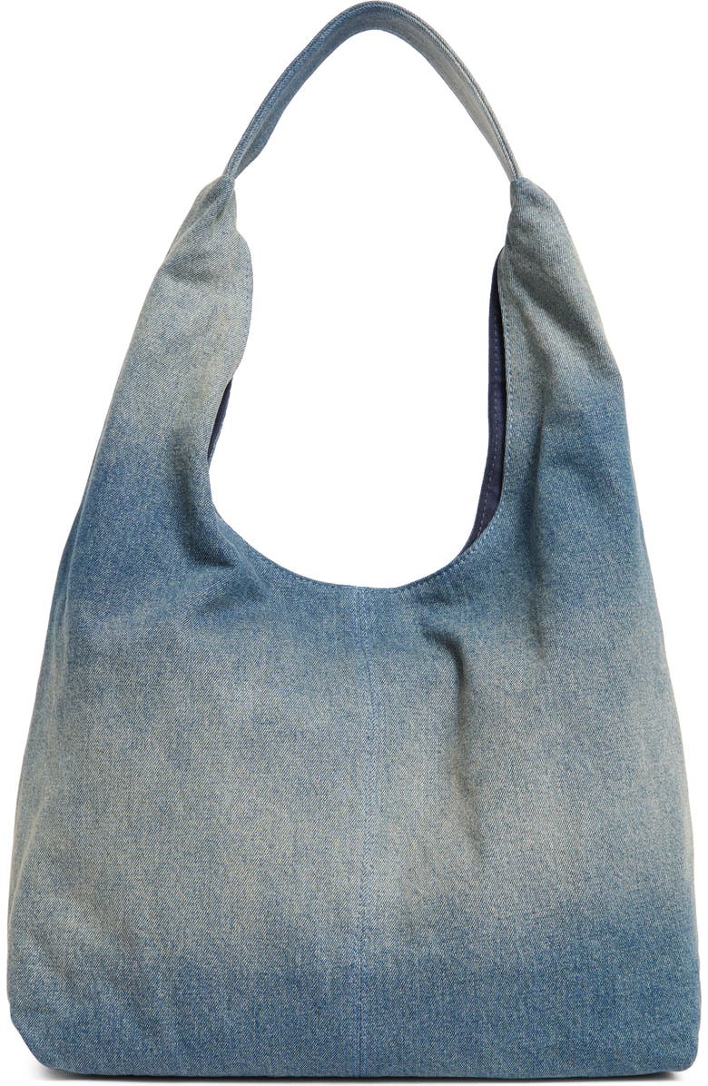 Steve Madden Niccola Denim Hobo Shoulder Bag & Pouch, Alternate, color, Denim