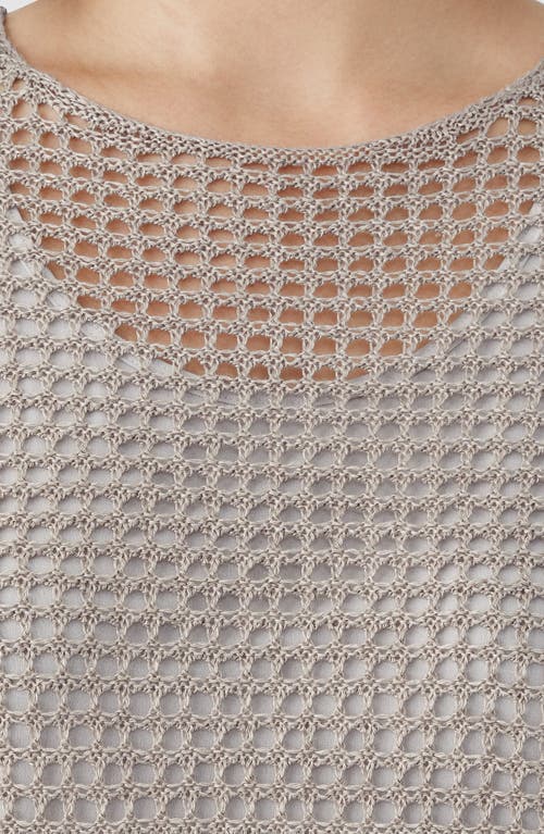 Eileen Fisher Sheer Organic Linen Sleeveless Sweater In Natural
