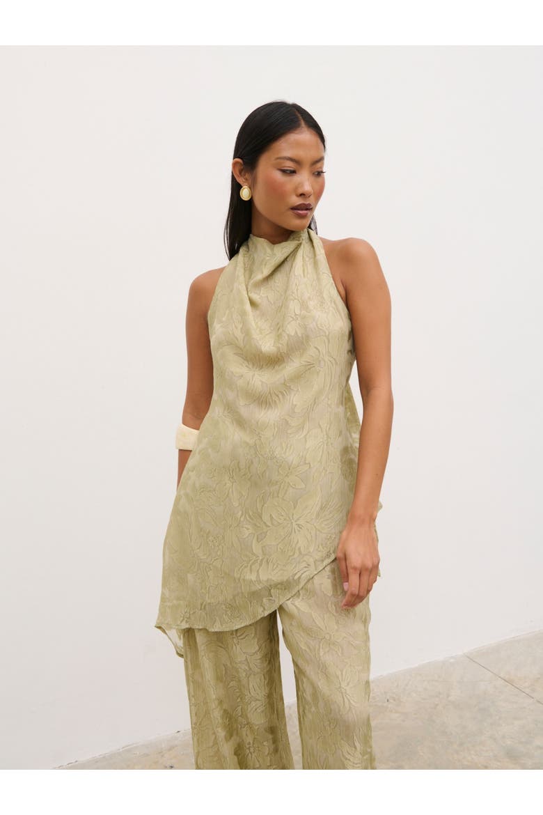 Inca Asymmetric Cowl Neck Top, Alternate, color, Olive Floral