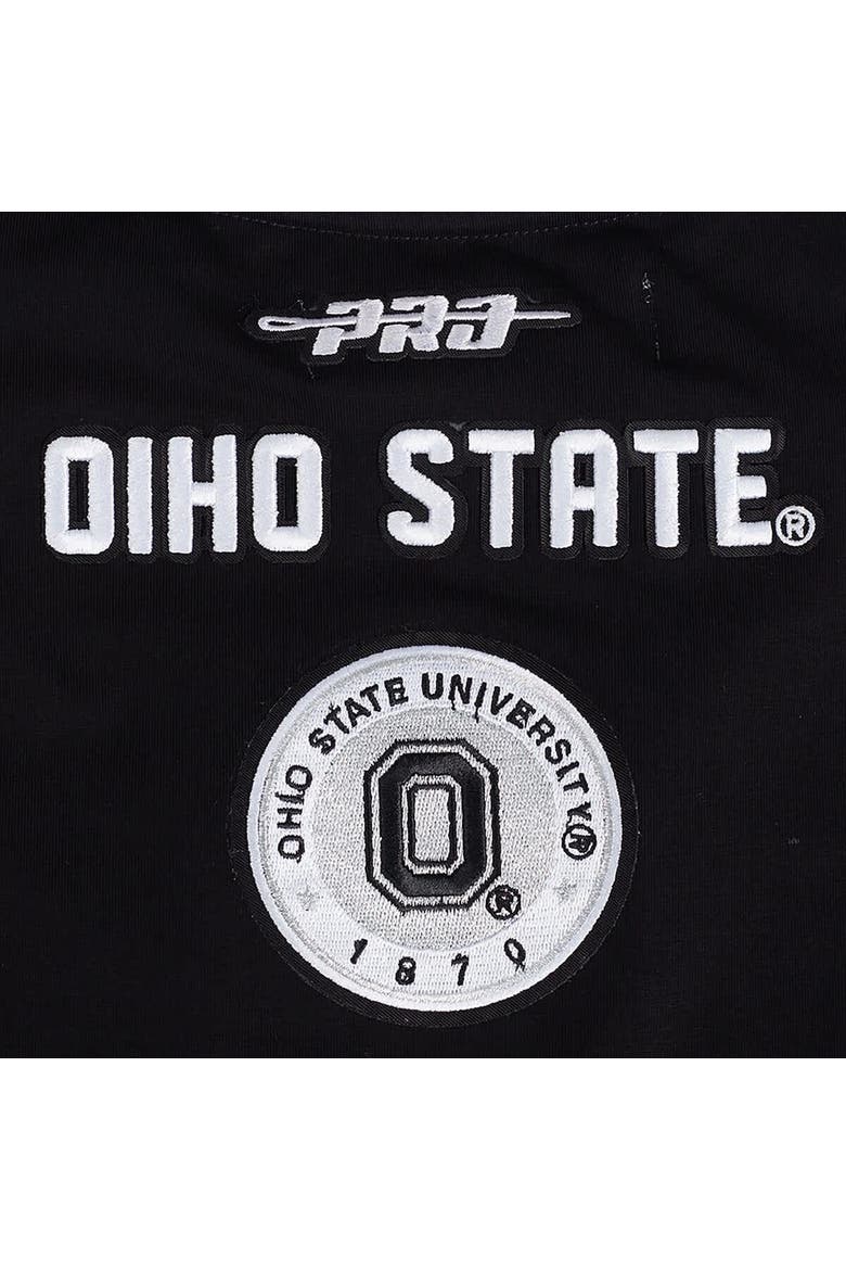 Women's Pro Standard Black Ohio State Buckeyes Rhinestone & Pearl Boxy Cropped T-Shirt, Alternate, color, Black