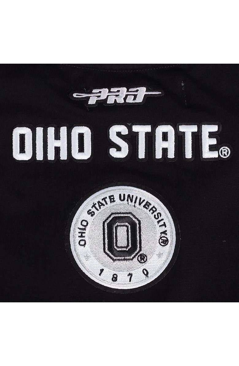 PRO STANDARD Women's Pro Standard Black Ohio State Buckeyes Rhinestone & Pearl Boxy Cropped T-Shirt, Alternate, color, Black