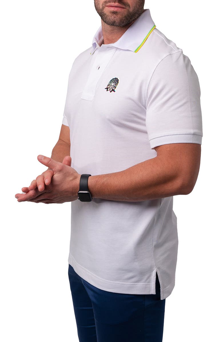 Maceoo Mozart Solid Cotton Polo, Alternate, color, White