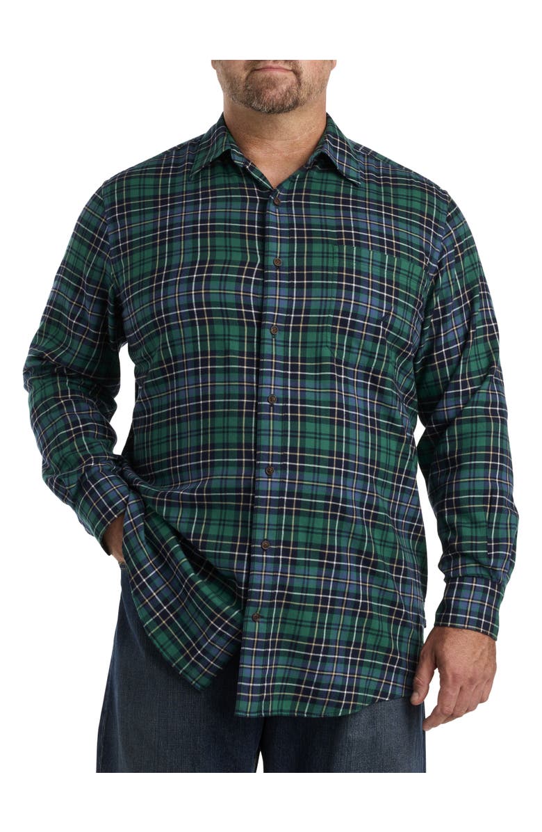 Nautica Big & Tall Plaid Sport Shirt, Alternate, color, Navy