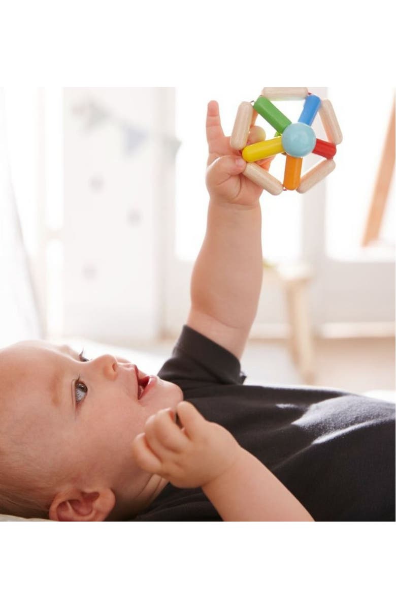 HABA Wooden Carousel Grasping Toy Baby Rattle and Teether, Sensory Toy for Babies 6-18 Months, German-Made Baby Gift & Teething Ring, Alternate, color,