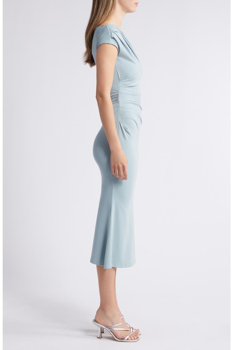 Sky Off the Shoulder Jersey Midi Dress, Alternate, color, BLUE