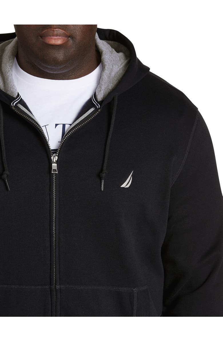Nautica Big & Tall Full-Zip Fleece Hoodie, Alternate, color, True Black