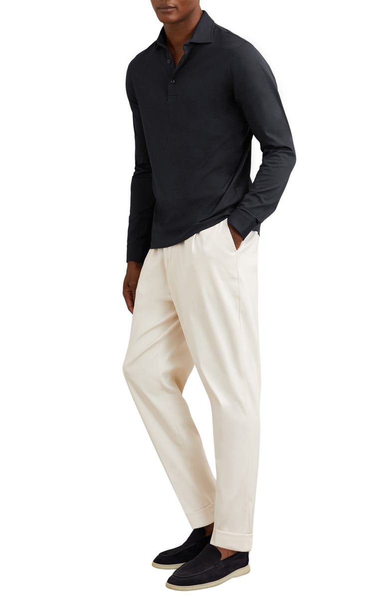 Reiss Portofino Long Sleeve Supima<sup>®</sup> Cotton Polo, Alternate, color, Navy
