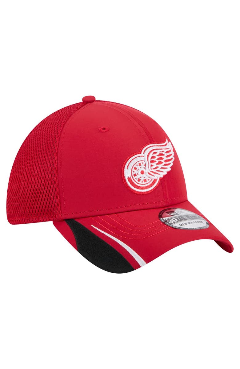New Era Men's New Era Red Detroit Red Wings Linear Featherweight 39THIRTY Flex Hat, Alternate, color,