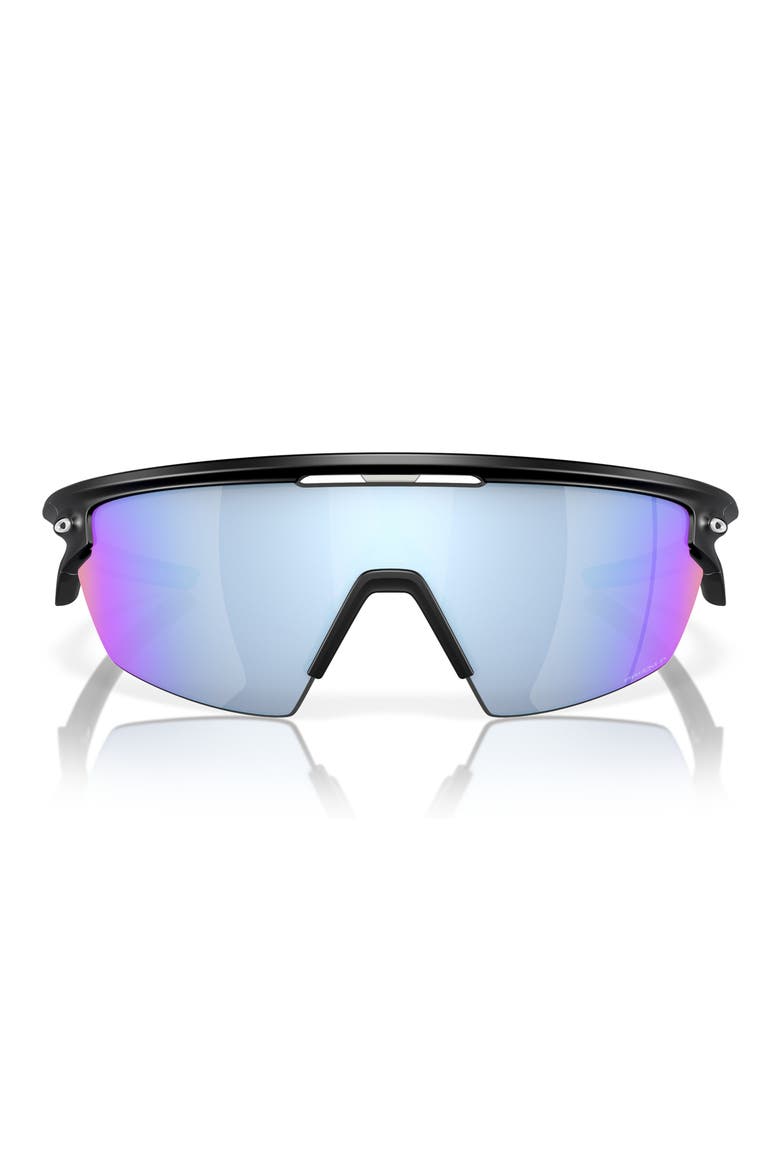 Gender Inclusive Sphaera 36mm Polarized Rectangle Sunglasses, Main, color, MATTE BLACK / PRIZM