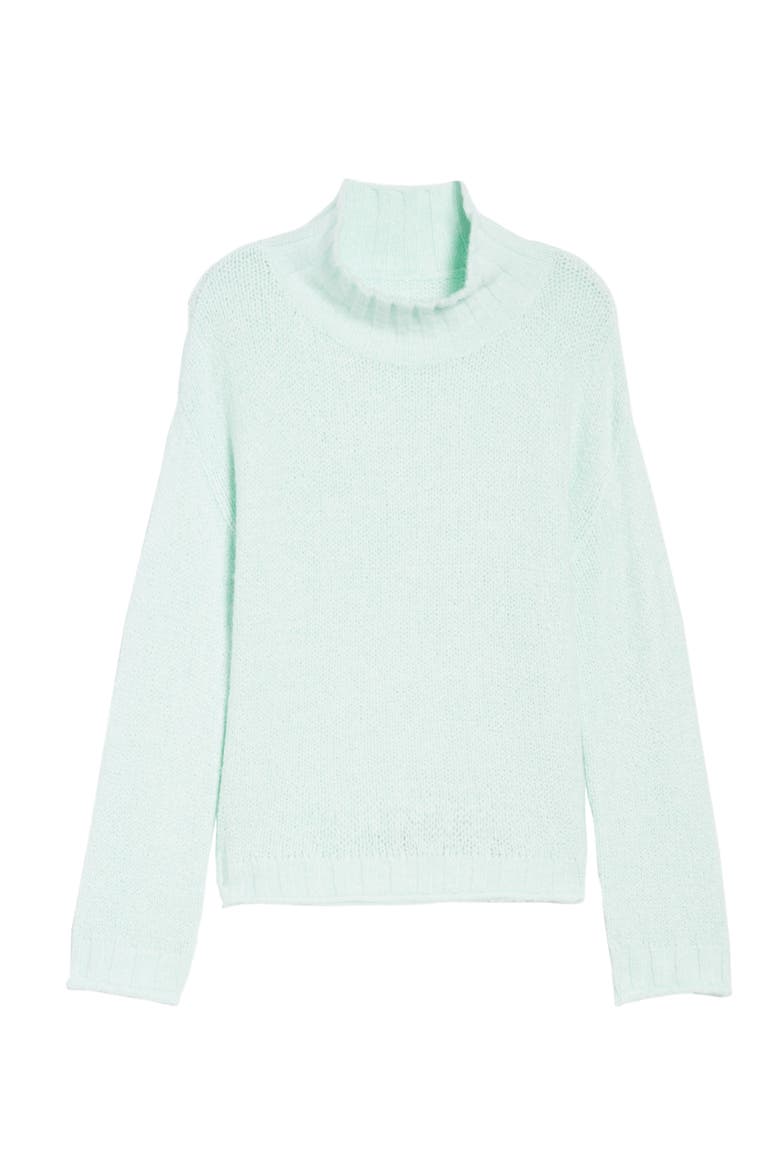 Cozy Mock Neck Sweater, Alternate, color, GREEN LILY