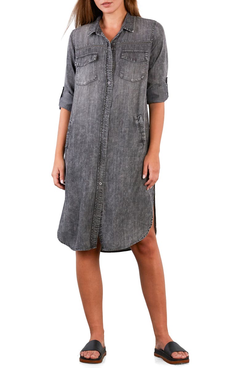 Billy T Long Sleeve Denim Shirtdress, Main, color,