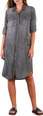 Billy T Long Sleeve Denim Shirtdress