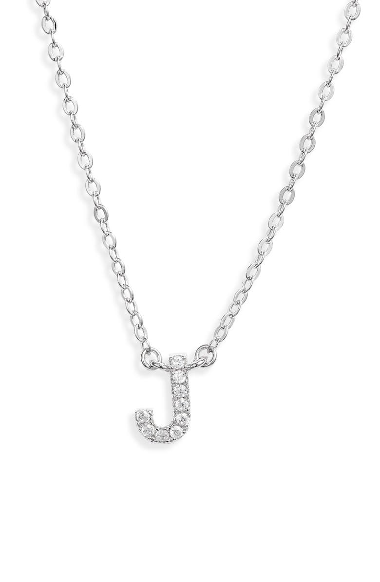 Nordstrom Delicate Cubic Zirconia Initial Pendant Necklace, Main, color,