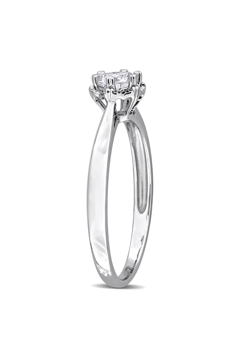 Lab-Grown Diamond Floral Solitaire Ring 14k, Alternate, color, White Gold