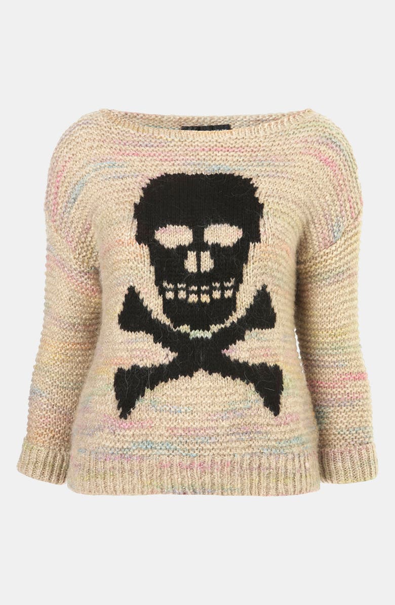 Topshop 'Skull' Sweater, Main, color, 