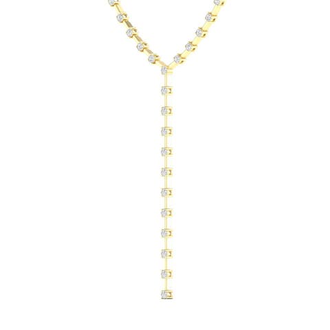 Orbit Lariat Lab Diamond Necklace in 14K
