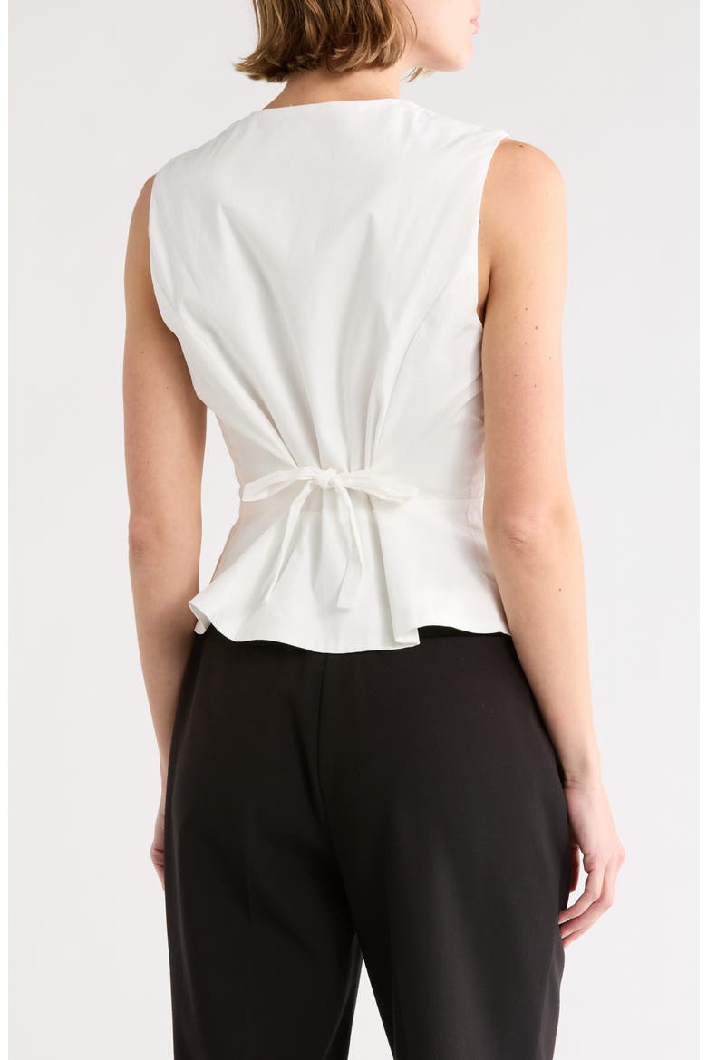 Sleeveless Peplum Top, Alternate, color, LINEN WHITE