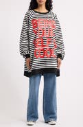 Dressed in Lala Striped Graphic Sweatshirt