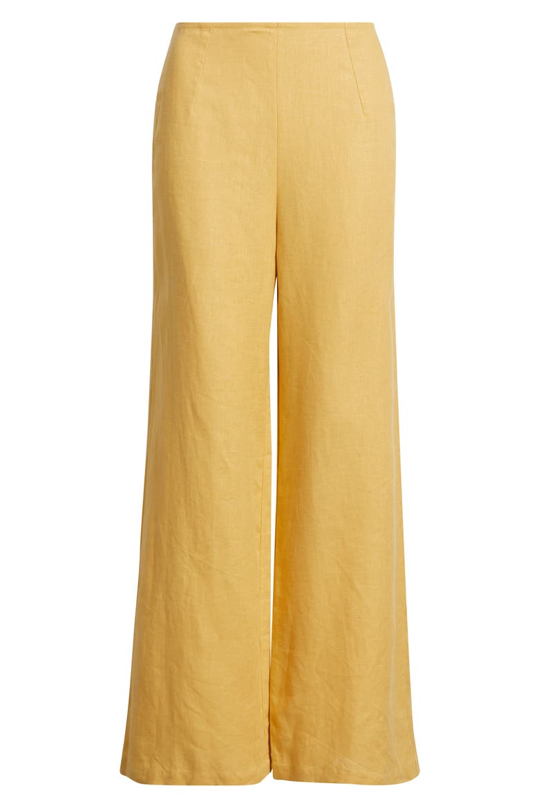 Syna Wide Leg Linen Pants, Alternate, color, MARIGOLD
