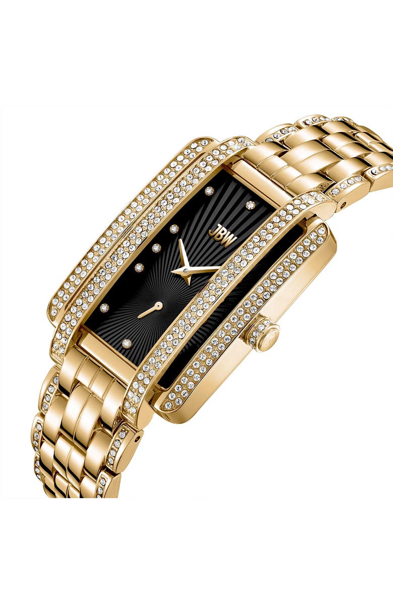 JBW Mink Diamond Bracelet Strap Watch, 28mm, Alternate, color, 18K Gold/ Black