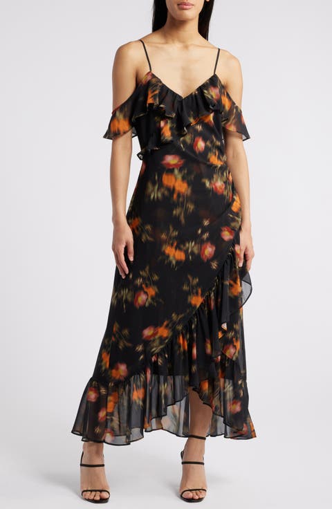 Cold Shoulder Ruffle Dress