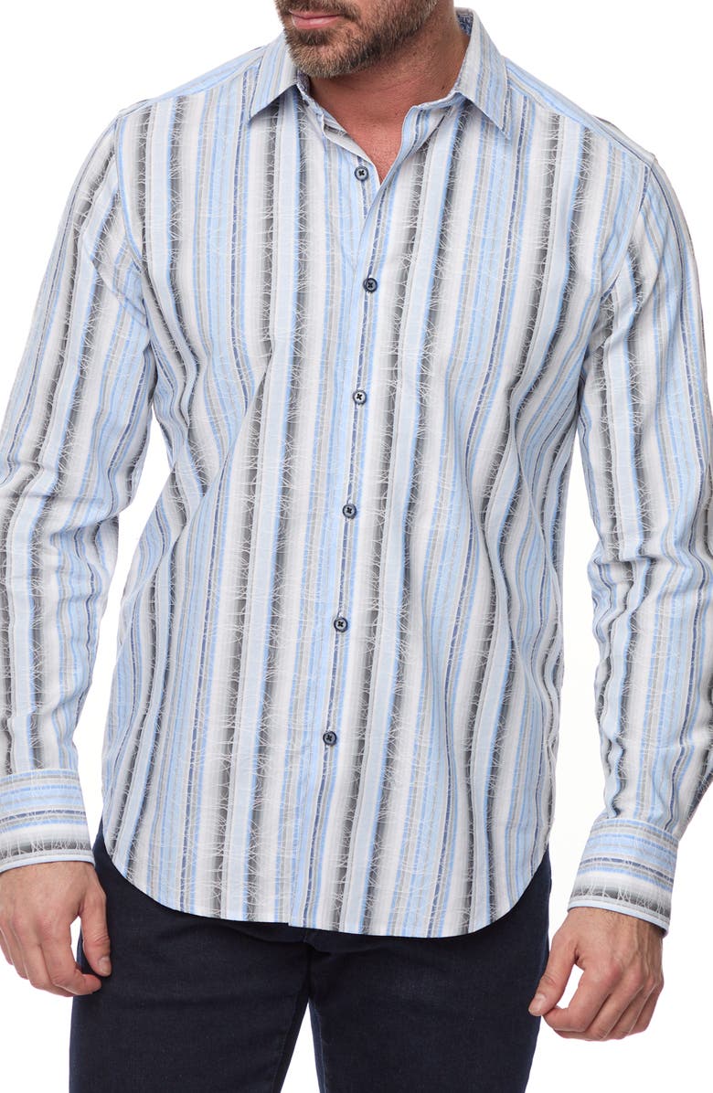 Robert Graham Drakeswood Stripe Classic Fit Stretch Button-Up Shirt, Main, color, 