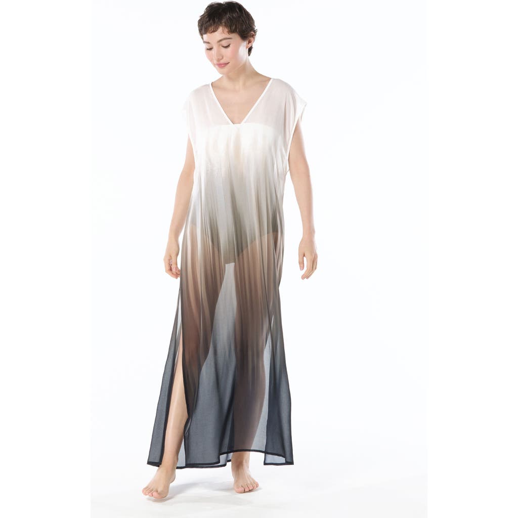 Carmen Marc Valvo V-neck Long Dress In Black
