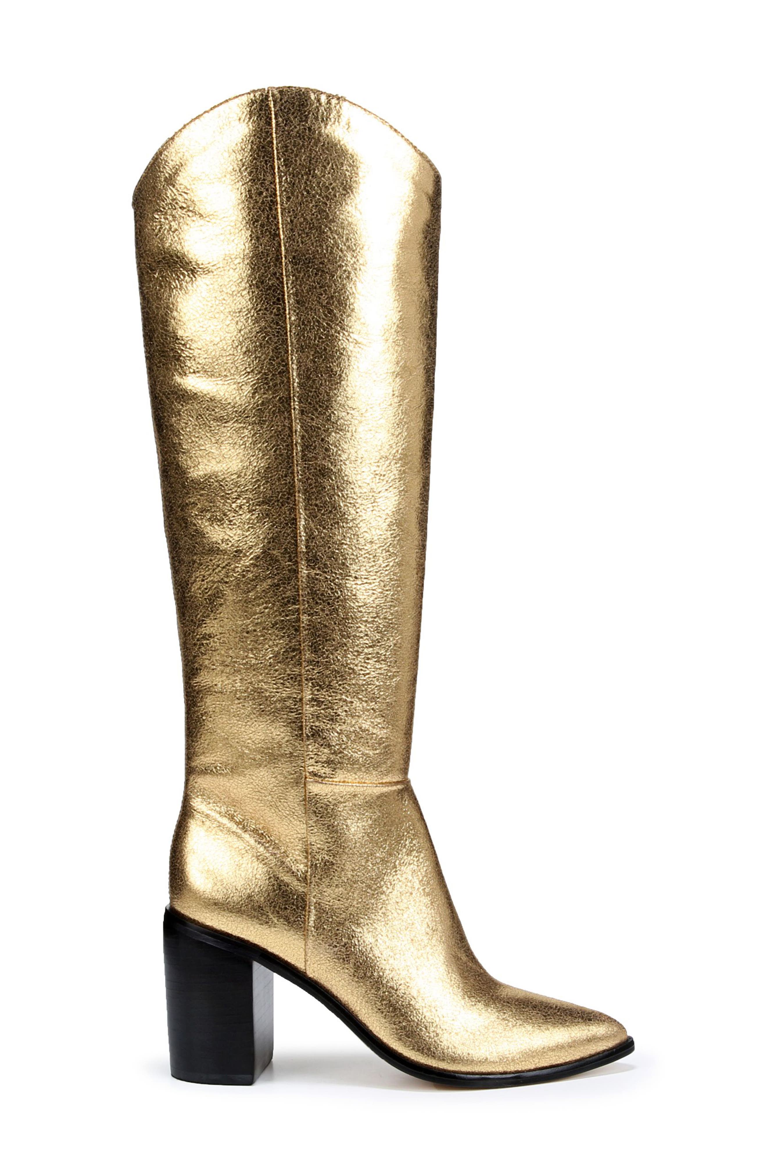 Ticada Knee High Boot, Alternate, color, GOLD