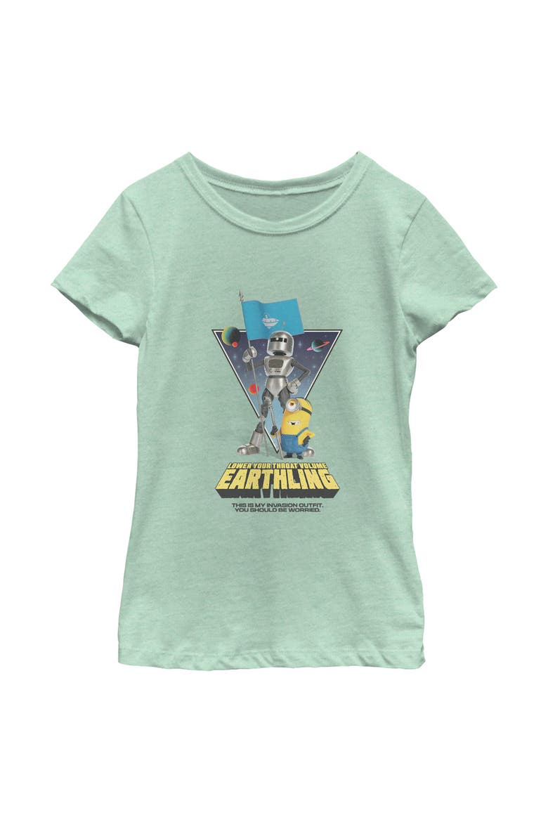 Girl's Minions & Monsters This Is My Invasion Outfit  Graphic T-Shirt, Main, color, Mint