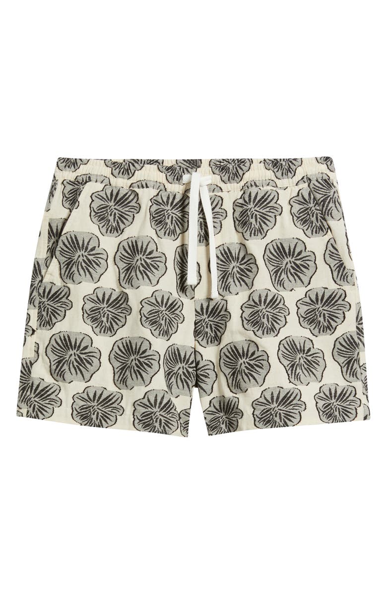 RIZORT Hibiscus Floral Drawstring Shorts, Alternate, color, White