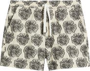 RIZORT Hibiscus Floral Drawstring Shorts
