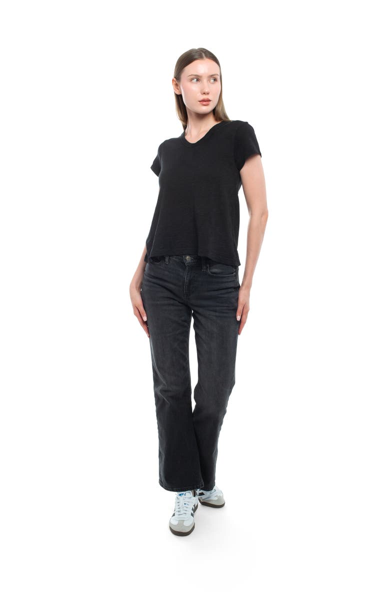 WILT Clothing V-Neck Short Sleeve Baby Tee, Alternate, color, Black