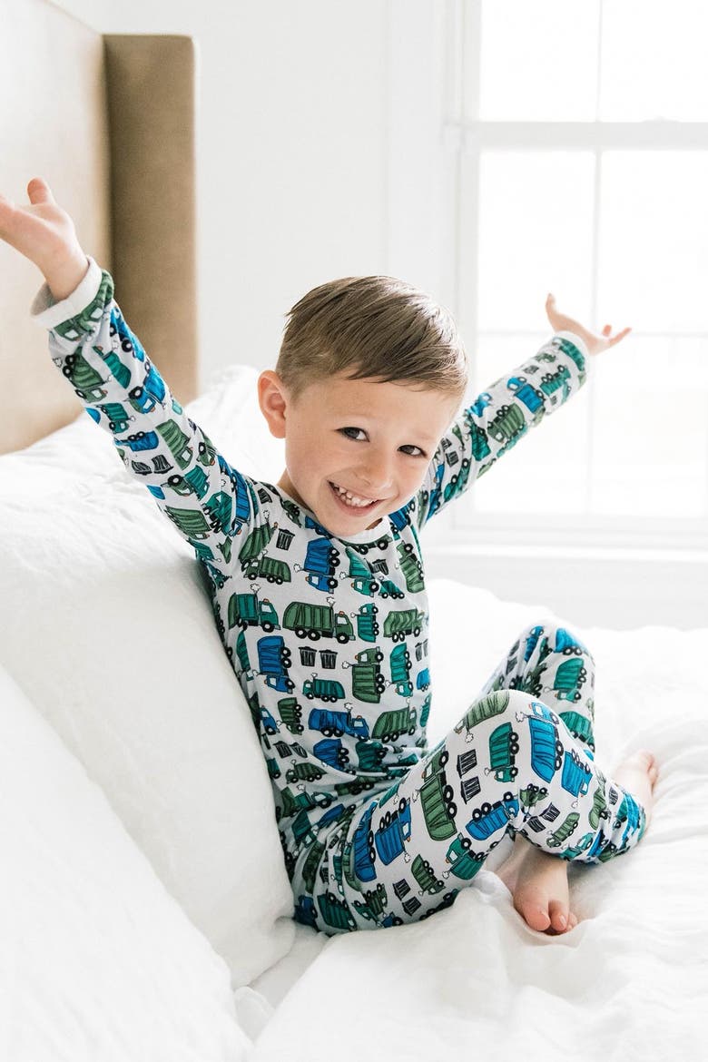 Long Sleeve Pajama Set - Garbage Trucks, Alternate, color, Garbage Trucks