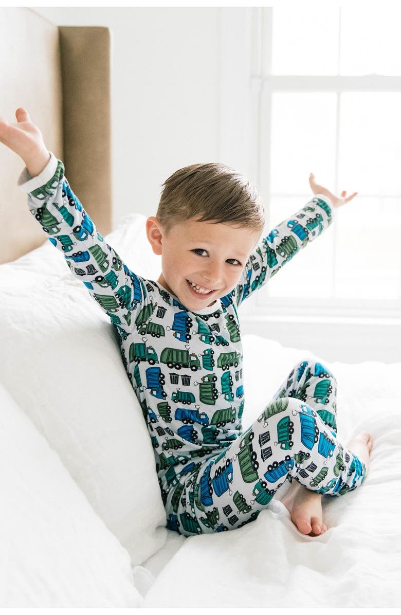 Clover Baby & Kids Long Sleeve Pajama Set - Garbage Trucks, Alternate, color, Garbage Trucks