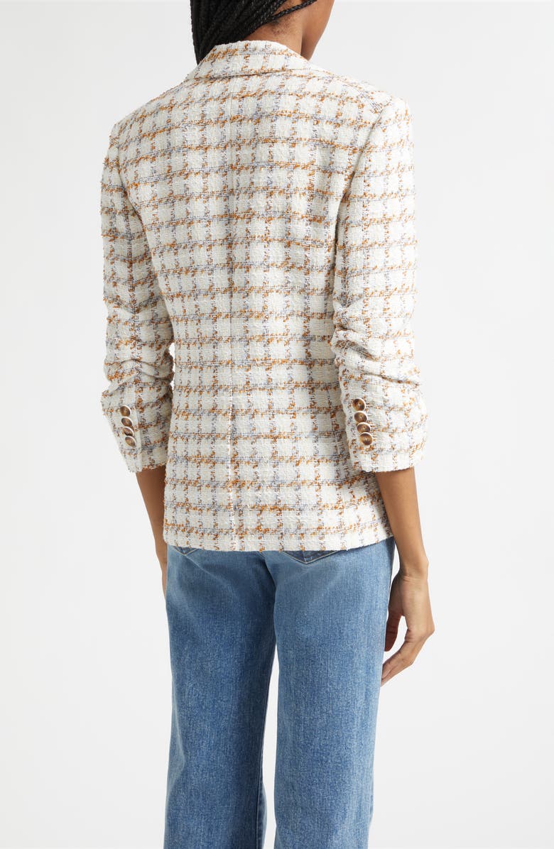 Veronica Beard Ryland Double Breasted Metallic Tweed Dickey Jacket, Alternate, color, Ecru Multi