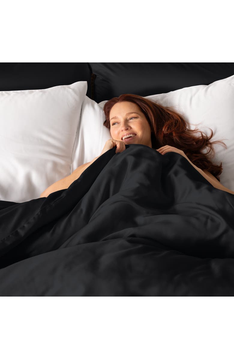 Bare Home Cooling Rayon Duvet Cover Set, Alternate, color, Black