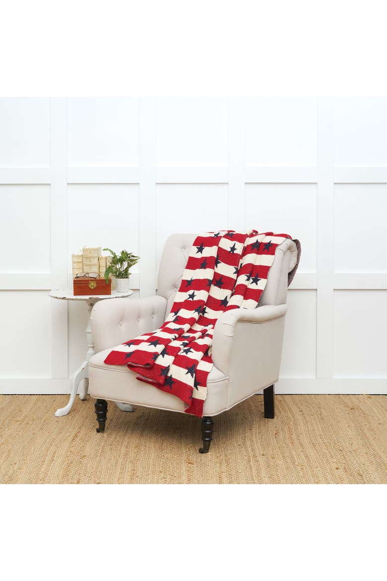 American Flag Stars and Stripes Throw Collection, Alternate, color, Red