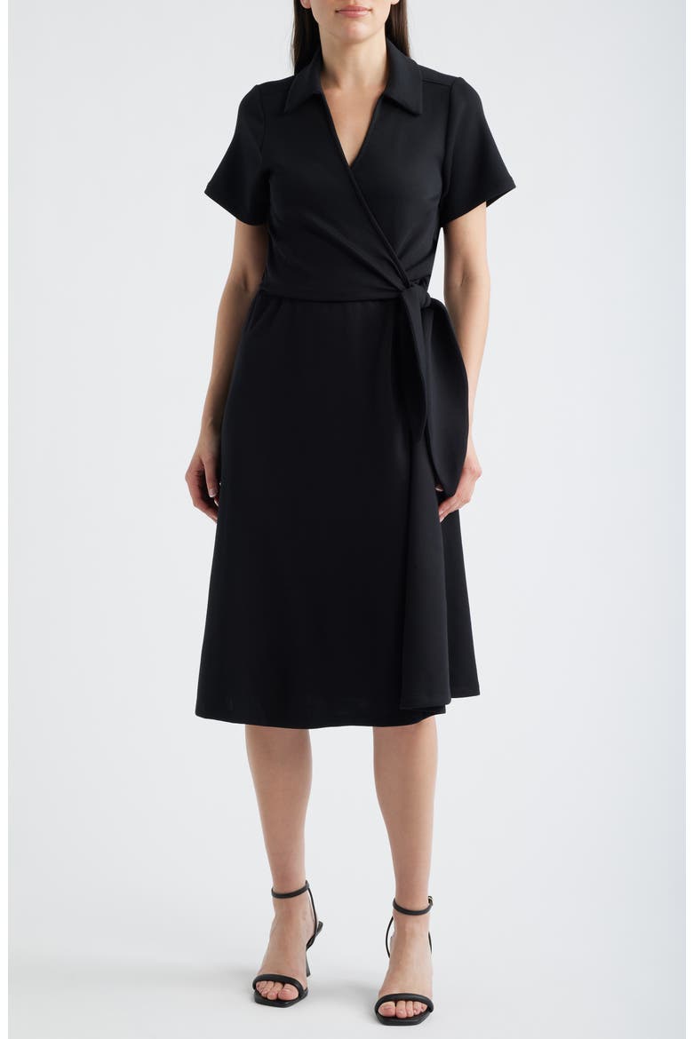 AirEssentials Midi Shirtdress, Main, color, VERY BLACK