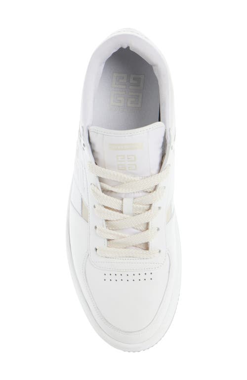 Givenchy G Move White Low Top Sneakers With Logo Detail On The Side In Leather Man In White/beige