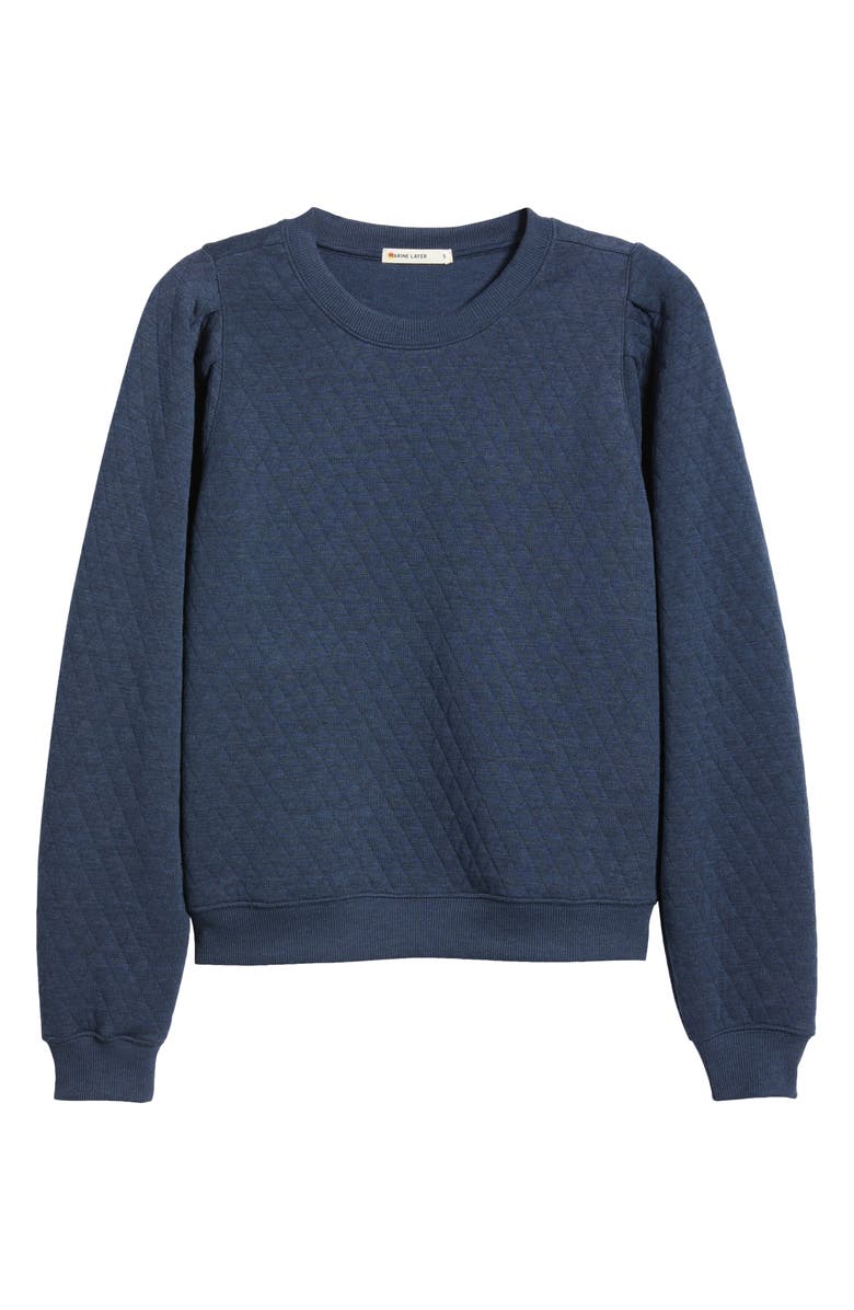Marine Layer Corbet Quilted Sweatshirt, Alternate, color, Navy Heather