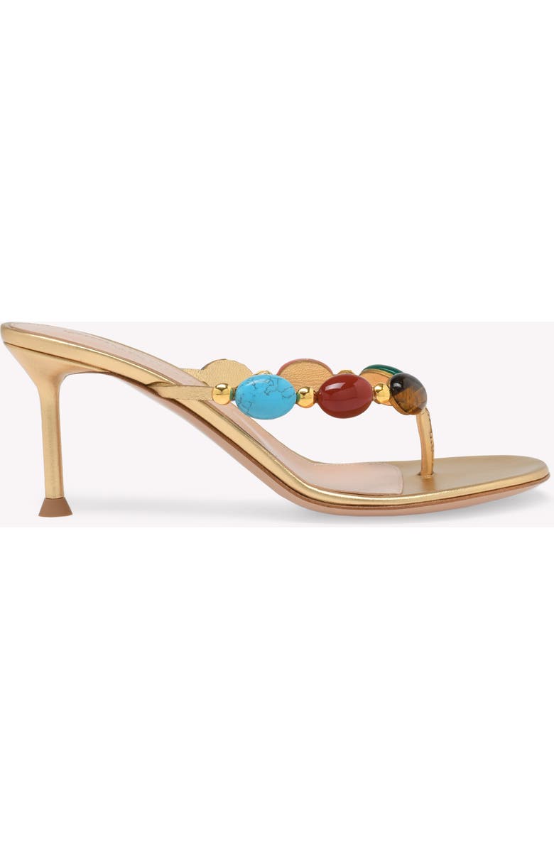 Gianvito Rossi Shanti Thong 70 Sandals, Main, color, Metallic Gold