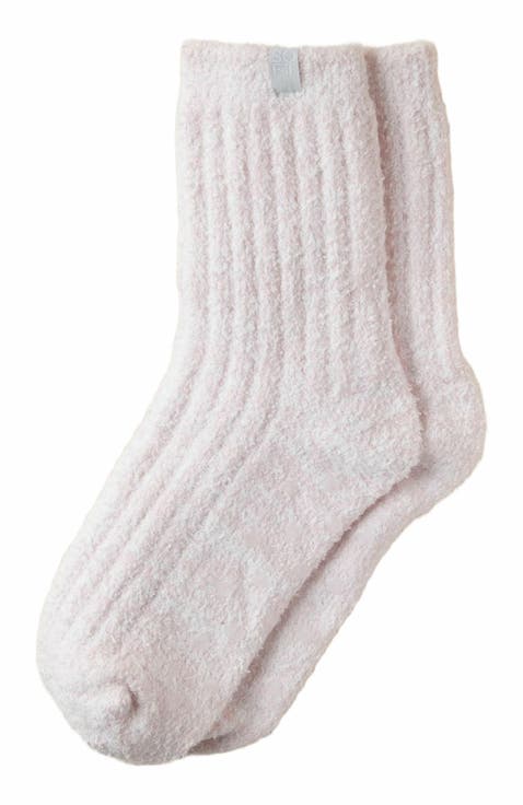 Marshmallow Crew Socks with Grippers