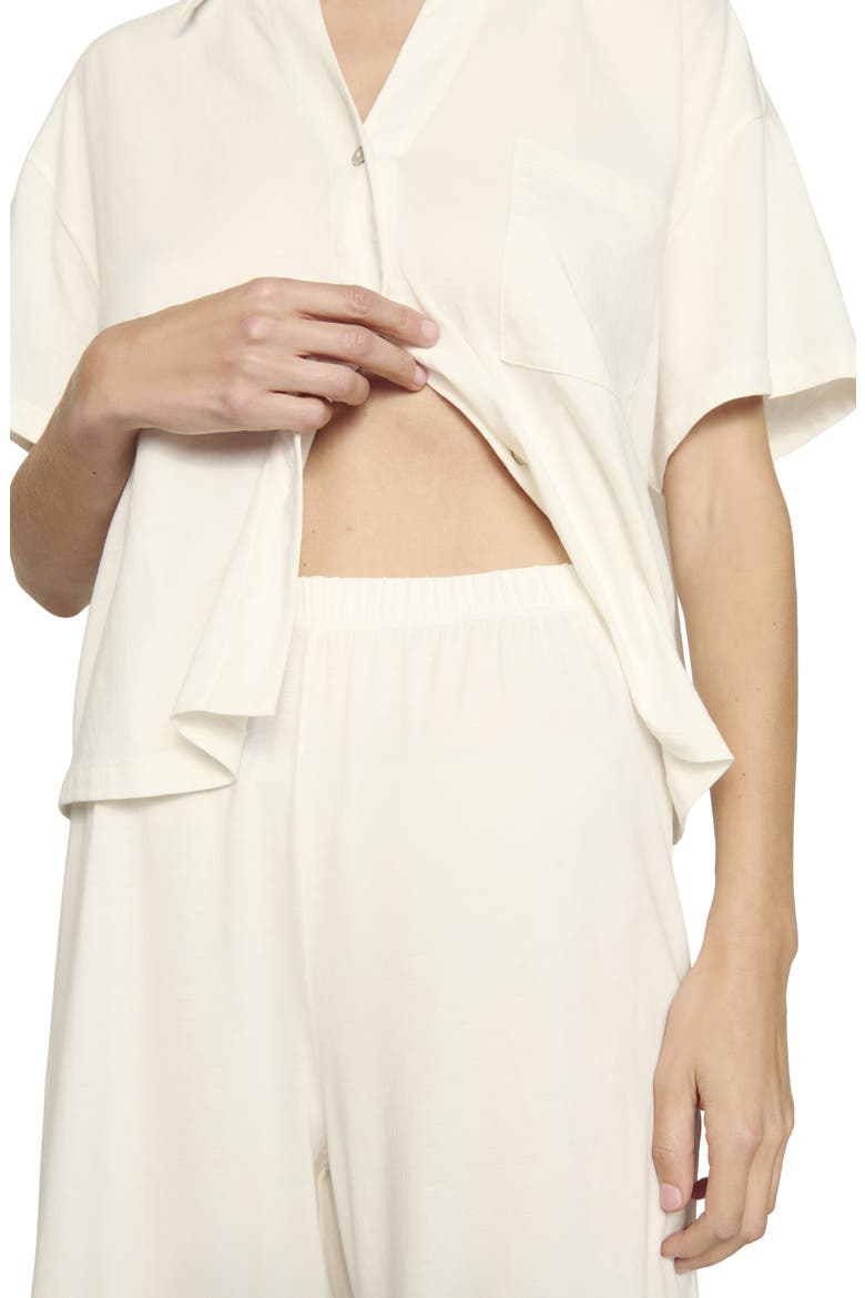 Pima Cotton Short Sleeve Pajamas, Alternate, color, IVORY