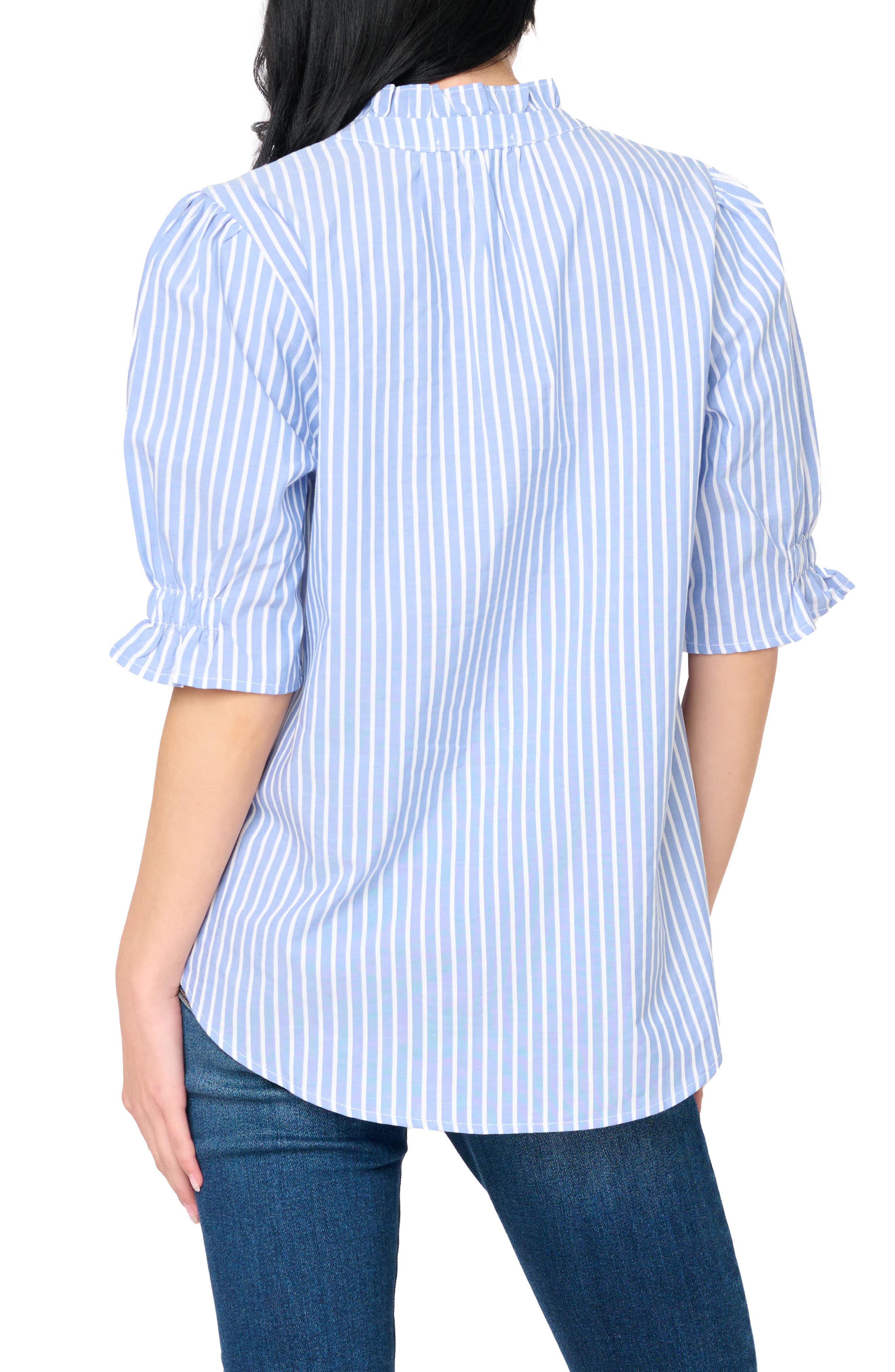 Dianthus Puff Sleeve Henley Shirt - image 2