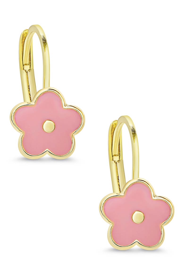 Kids' Flower Drop Earrings, Main, color, PINK