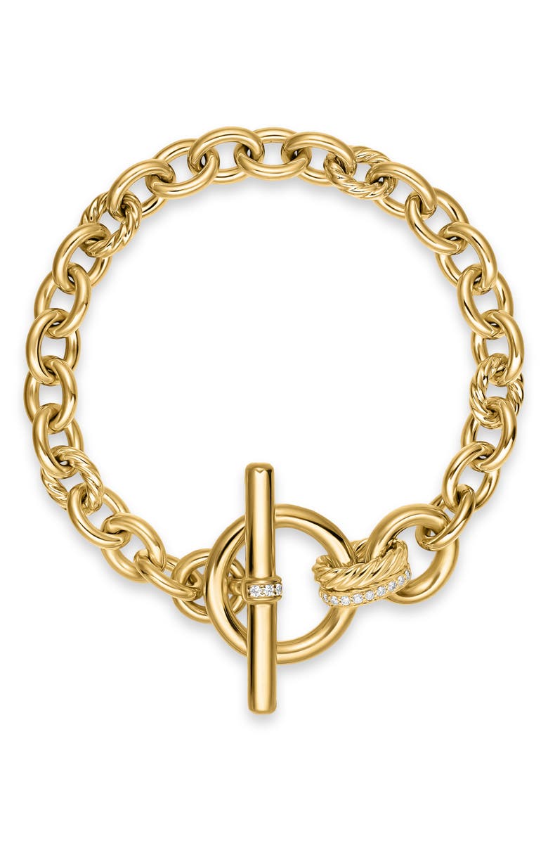 David Yurman DY Mercer<sup>®</sup> Toggle Chain Bracelet in 18K Yellow Gold with Diamonds, 12.7mm, Alternate, color, Diamond