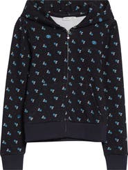 Sandy Liang Cardomom Floral Print Full Zip Hoodie