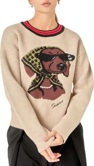 English Factory Beaded Dachshund Sweater