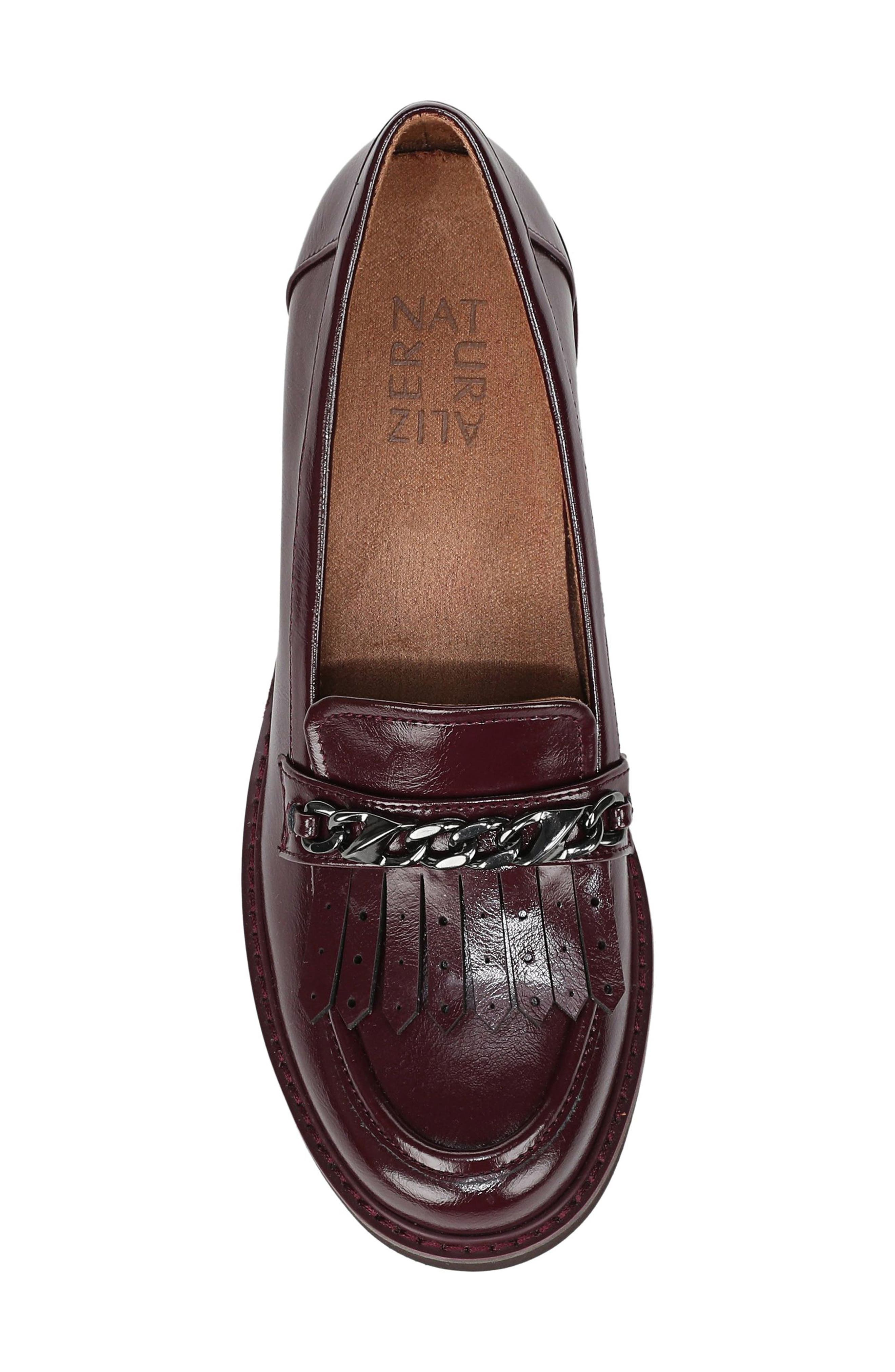 Celia Kiltie Loafer, Alternate, color, WINE RED FAUX LEATHER