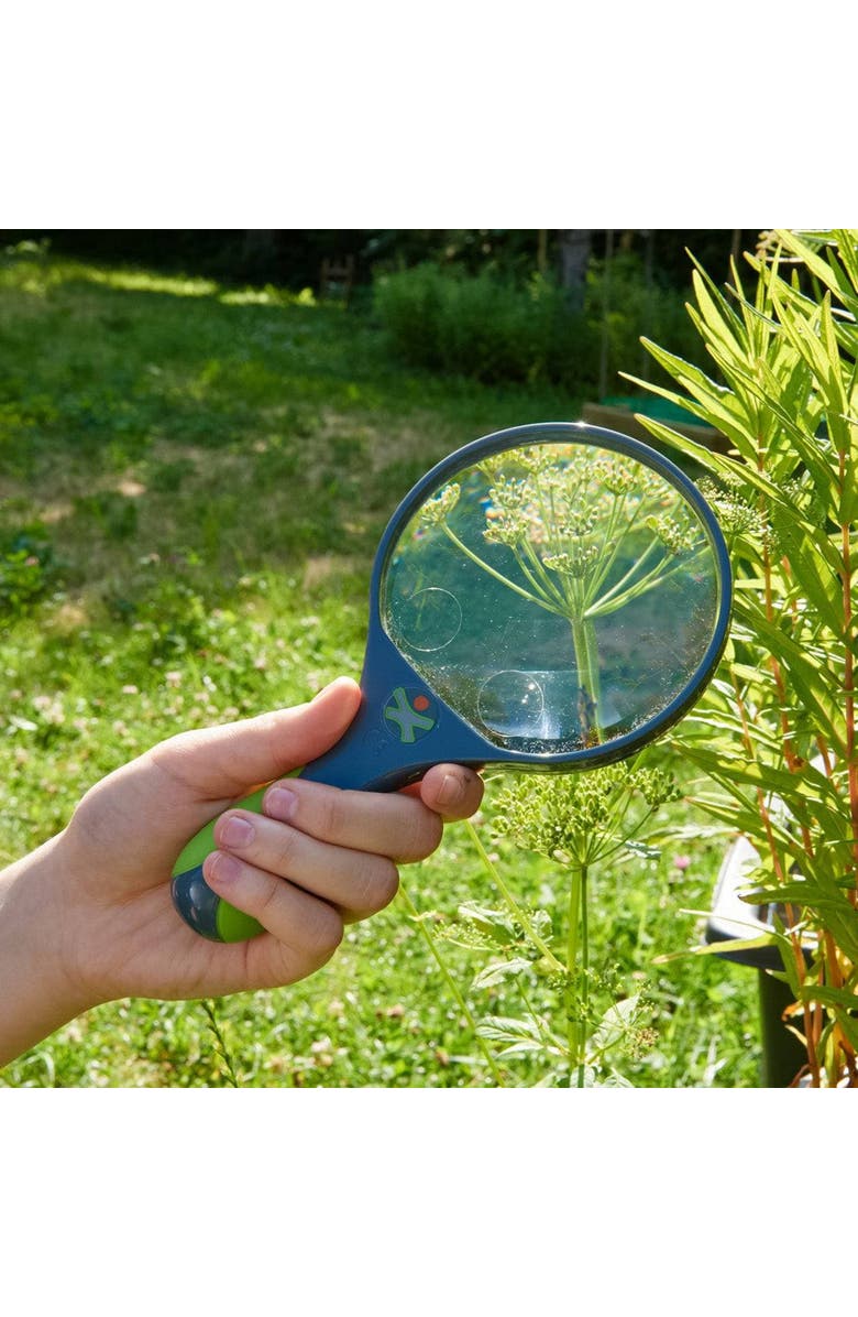 HABA Terra Kids Magnifying Glass - Sturdy Explorer Tool with 2 Lenses + Built-In Mini Scope for Nature Discovery, Alternate, color, Multi